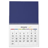 Blauwe lege kalender met feestdagen 2025 (Jan 2027)