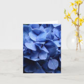 Blauwe lege notelet/de kaart van Hydrangea (Gele Bloem)