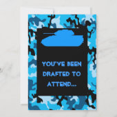 Blauwe Leger Camouflage Birthday Party - Uitnodigi Kaart (Achterkant)