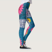 blauwe leggings floraal lange afdruk (Rechts)