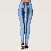 Blauwe Leggings met golvende zwarte strepen (Achterkant)