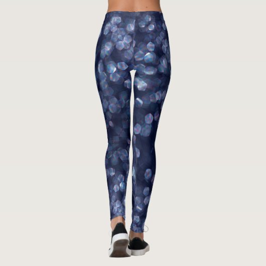 Blauwe Leggings met ruitlichten (Achterkant)