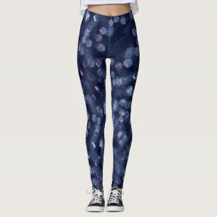 Blauwe Leggings met ruitlichten