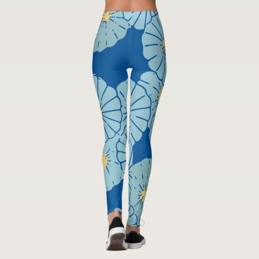 Blauwe Leggings van de Illustratie van het Japanse (Achterkant)