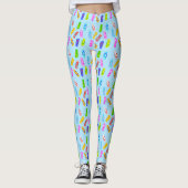 Blauwe Leggings van het Patroon van de Vlik van de (Voorkant)