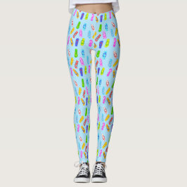 Blauwe Leggings van het Patroon van de Vlik van de