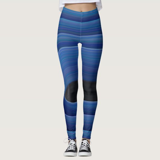 Blauwe Leggings voor alles-over-afdrukken (Voorkant)