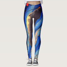 BLAUWE LEGGINGS W/JAPANSE VIS