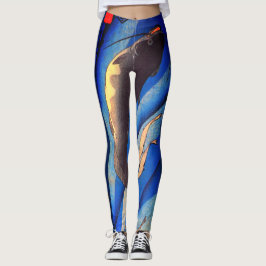 BLAUWE LEGGINGS W/JAPANSE VIS