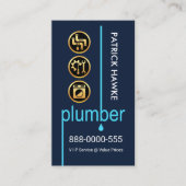 blauwe lekkende leiding visitekaartje (Voorkant)