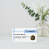 Blauwe lekkende leidingen Loodgieterij Visitekaartje (Staand voorkant)