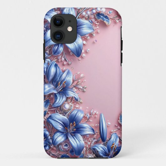 💙 Blauwe Lelie Bloemengeschenk voor Natuurliefheb Case-Mate iPhone Case (Achterkant)