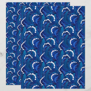 Blauwe Lelie van de Vallei Bloemen Scrapbooking Pa