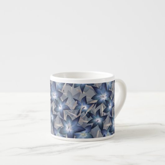 Blauwe lelies espresso kop (Voorkant rechts)