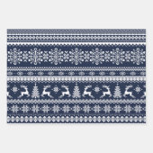 Blauwe lelijke kersttrui-buffels inpakpapier vel (Voorkant)