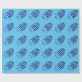 Blauwe lelijke kersttrui patroon aangepaste feestd cadeaupapier (Vlak)