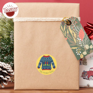 BLAUWE LELIJKE TRUI PARTY RONDE STICKER