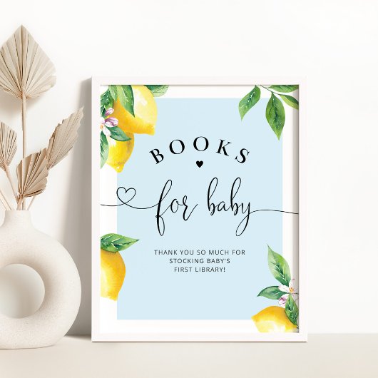 Blauwe Lemon boeken voor baby Poster