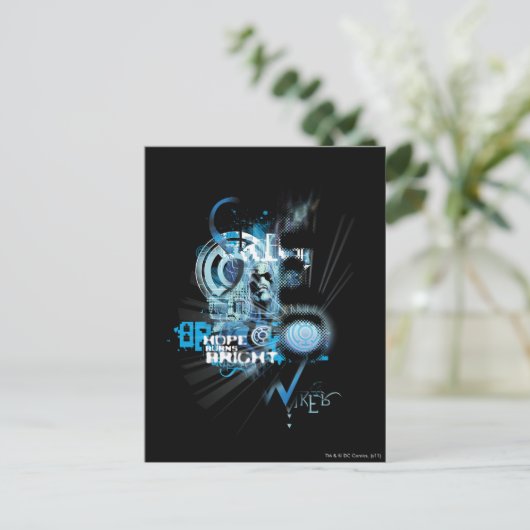 Blauwe leng Grafisch 1 Briefkaart (Staand voorkant)