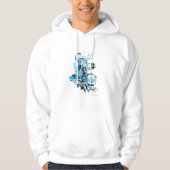 Blauwe leng Grafisch 1 Hoodie (Voorkant)
