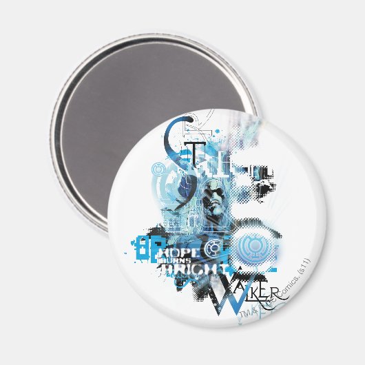 Blauwe leng Grafisch 1 Magneet (Voorkant / Achterkant)