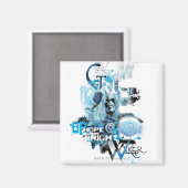 Blauwe leng Grafisch 1 Magneet (Voorkant / Achterkant)