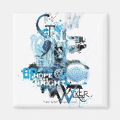 Blauwe leng Grafisch 1 Magneet (Voorkant)