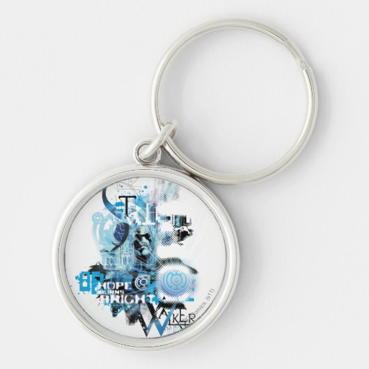 Blauwe leng Grafisch 1 Sleutelhanger (Voorkant)