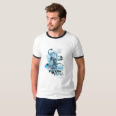 Blauwe leng Grafisch 1 T-shirt (Voorkant volledig)