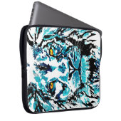 Blauwe leng | Lion Laptop Hoesje Sleeve (Voorkant Rechts)