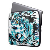 Blauwe leng | Lion Laptop Hoesje Sleeve (Voorkant Links)