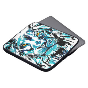 Blauwe leng Lion Laptop Hoesje Sleeve