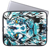 Blauwe leng | Lion Laptop Hoesje Sleeve (Voorkant)
