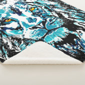 Blauwe leng sherpa deken (3/4)
