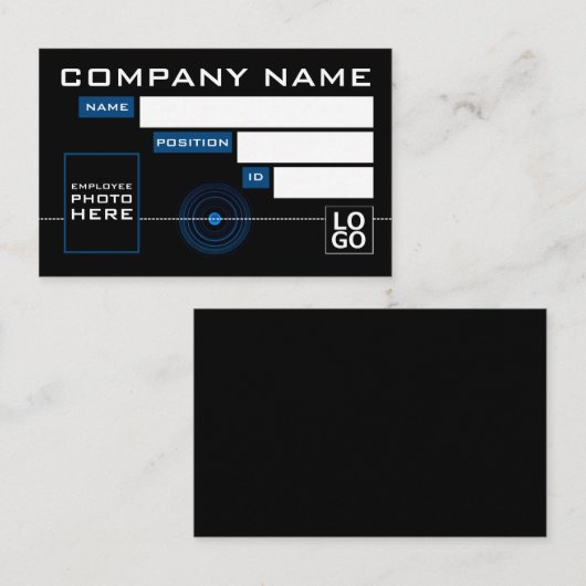 Blauwe lens, foto-ID-kaarten Visitekaartje (Voorkant / Achterkant)