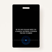 Blauwe lens, ID-badge voor fotobeveiligingsindustr Badge (Achterkant)