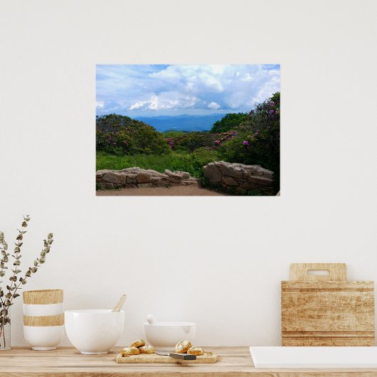 Blauwe lente afdrukken poster (Keuken)