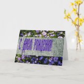 Blauwe Lente Bloemen & Denim Russische Gelukkige V Kaart (Gele Bloem)