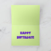 Blauwe lente bloemen op groene gelukkige verjaarda kaart (Binnen)