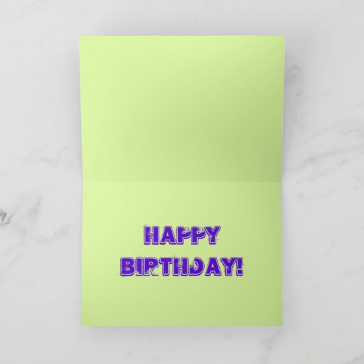 Blauwe lente bloemen op groene gelukkige verjaarda kaart (Binnen)