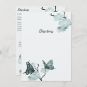 Blauwe lente bloesems met vlinders informatiekaartje (Voorkant / Achterkant)