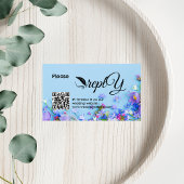 Blauwe lente bruiloft RSVP | Minimalist QR-code Informatiekaartje