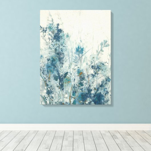 Blauwe lente canvas afdruk (Insitu (Houten vloer))