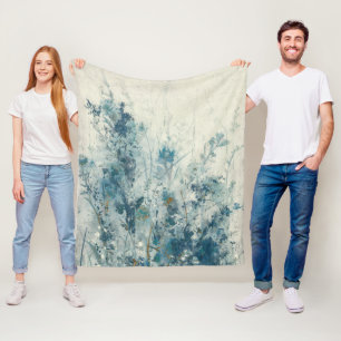 Blauwe lente fleece deken