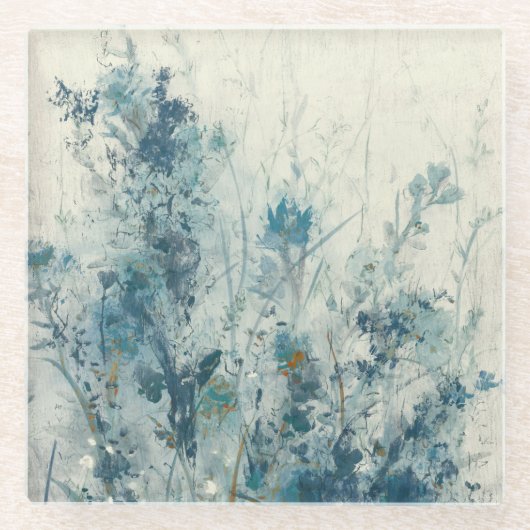 Blauwe lente glazen onderzetter (Voorkant)