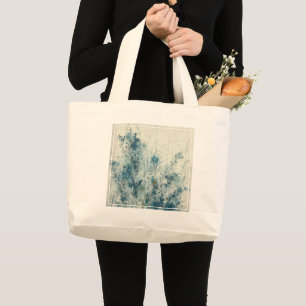 Blauwe lente grote tote bag