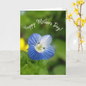 blauwe lente - kaart (Gele Bloem)