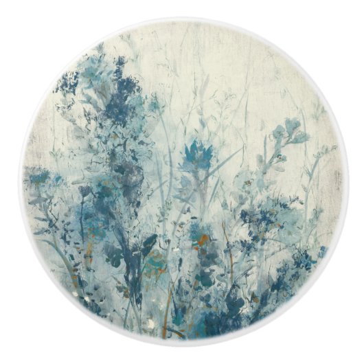 Blauwe lente keramische knop (Voorkant)