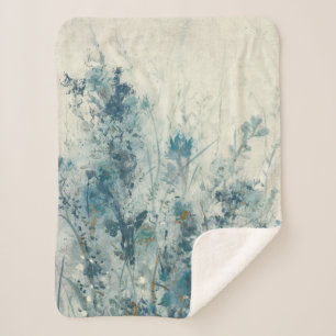 Blauwe lente sherpa deken
