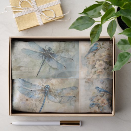 Blauwe lente tissuepapier (Geschenk)